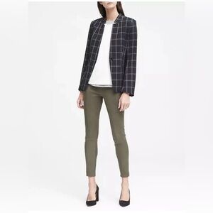 Banana Republic Window Pane Bell Sleeve Navy Blue Blazer Size 10